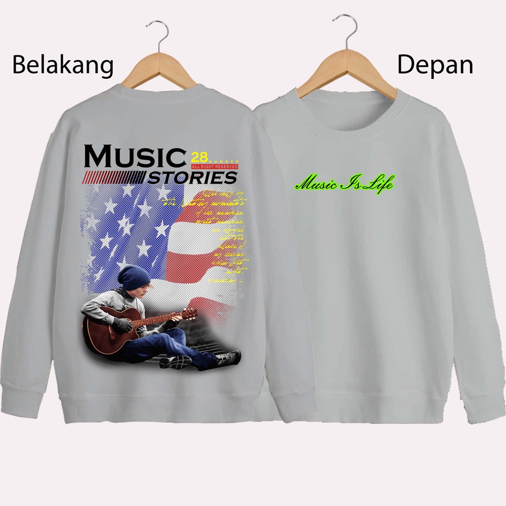 SWEATER UNISEX DB MUSIC 28 STORIES PRIA DAN WANITA SWEATER JUMBO