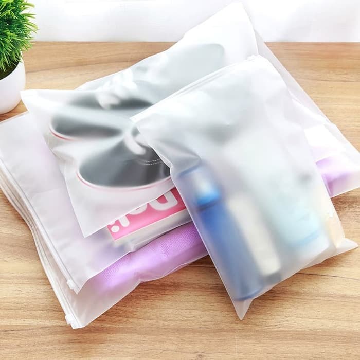 Zipper Storage Bag Polos Travel pouch resleting organizer multifungsi