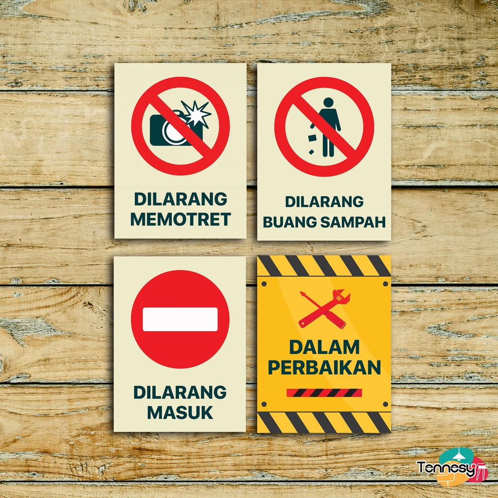 TENNESY SIGN PERINGATAN PLAKAT PEMBERITAHUAN RUANG KANTOR RUMAH KAFE 15x20CM HIASAN DINDING WALL DECOR PAJANGAN KAYU DEKORASI KAMAR RUMAH KANTOR TOILET MEROKOK SAMPAH PARKIR CCTV MASKER MEMOTRET