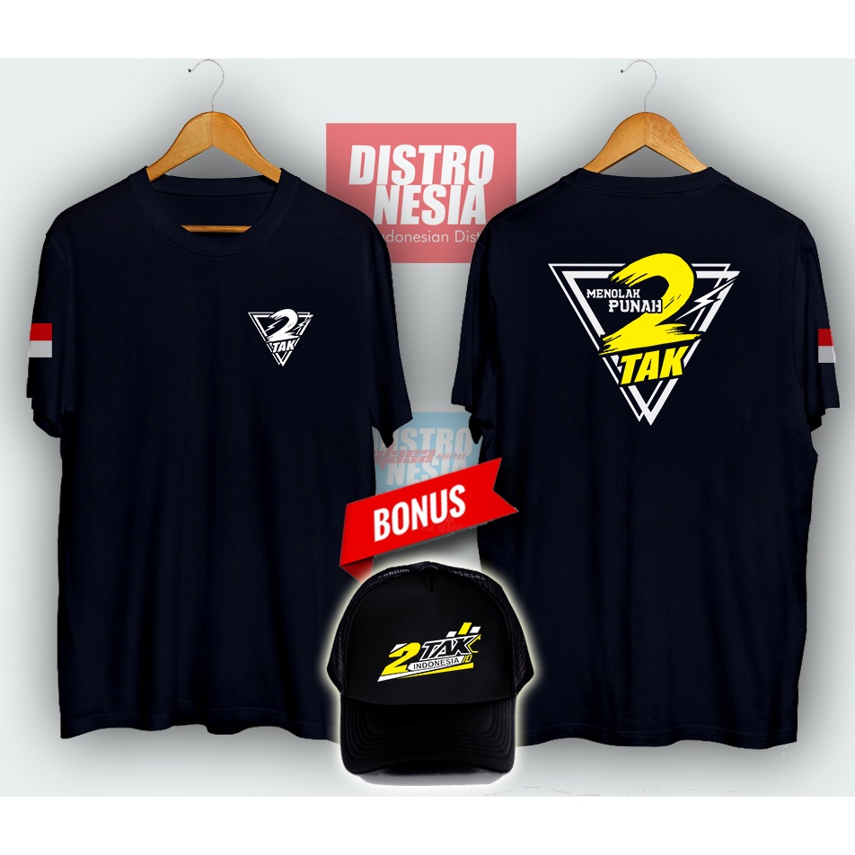 baju Kaos 2 tak indonesia bonus topi 2 stroke motor herex