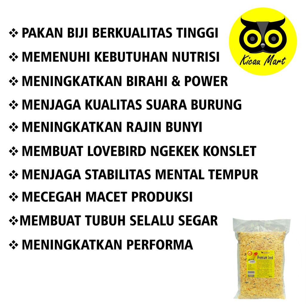 PAKAN MAKANAN LOMBA KONTES TERNAK BURUNG LOVEBIRD PREMIUM SEED NUTRIBIRD BIJI MILLET MILET PPSLBFY