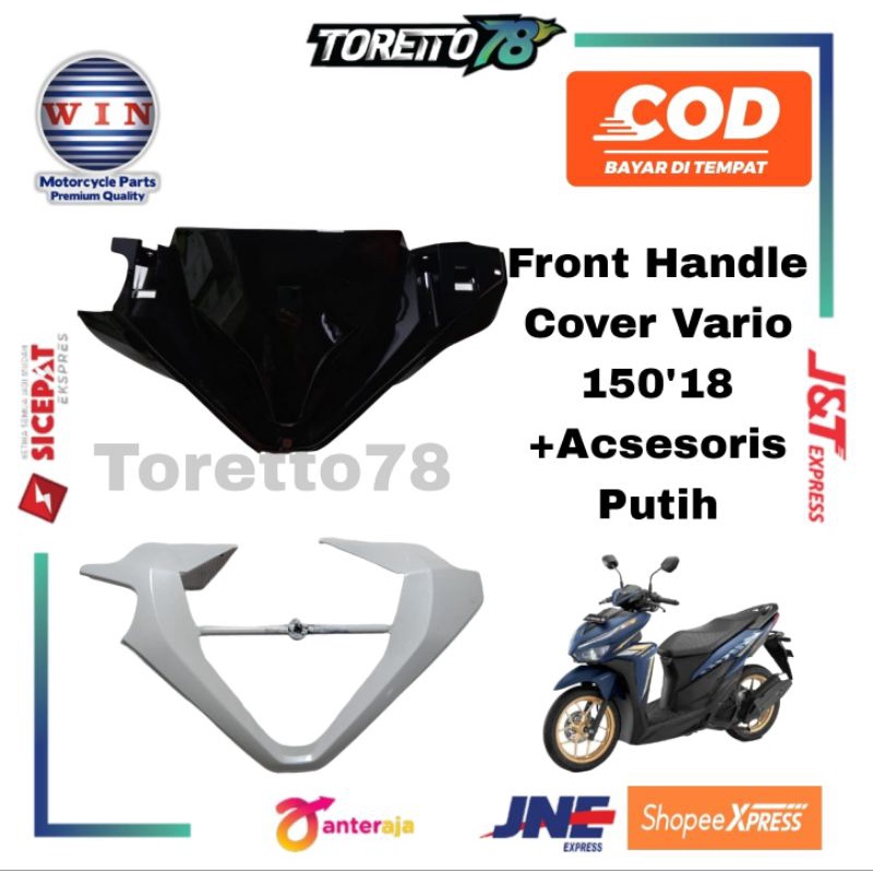 Batok Depan + Set Lis Honda Vario 125/150 Warna Putih Kepala Depan Front Handle Cover All New