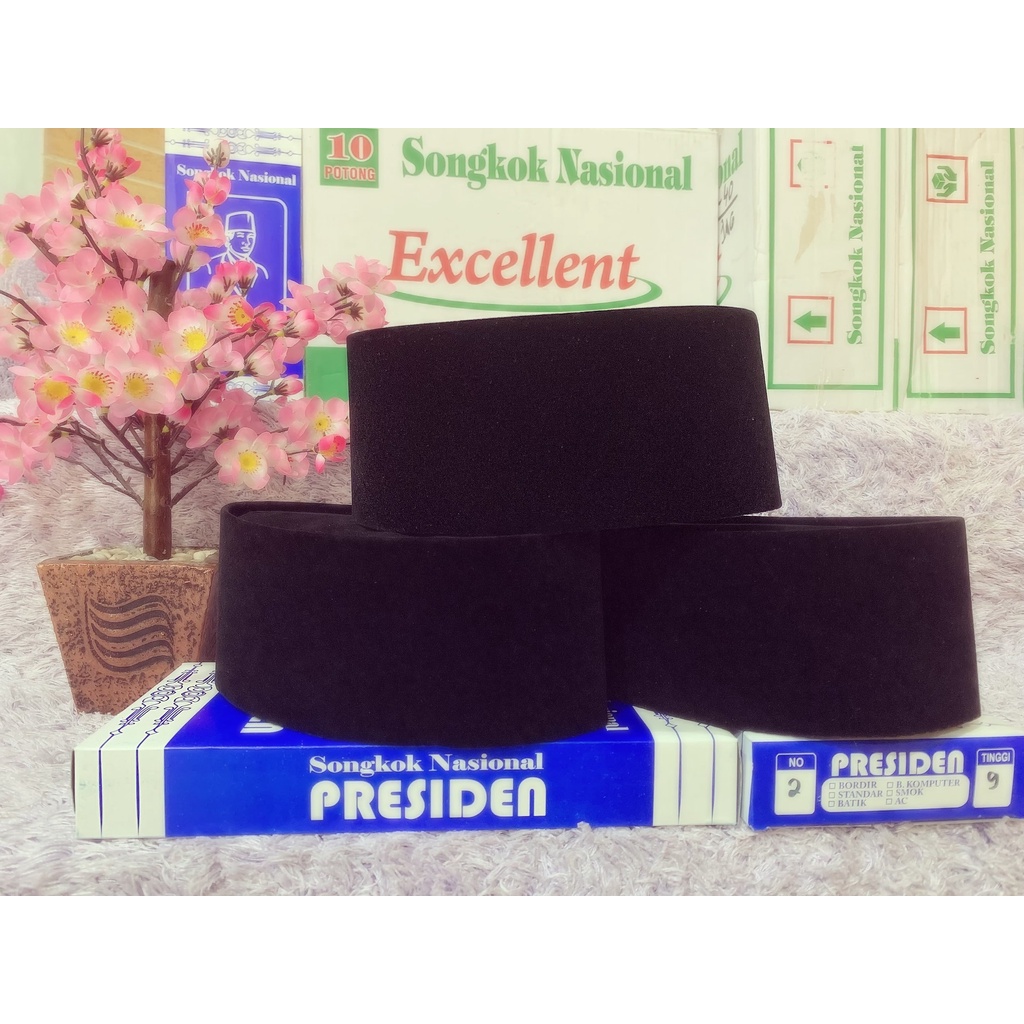 PECI KOPIAH SONGKOK NASIONAL HITAM POLOS AC HIGH QUALITY TEBAL DAN ANTI AIR