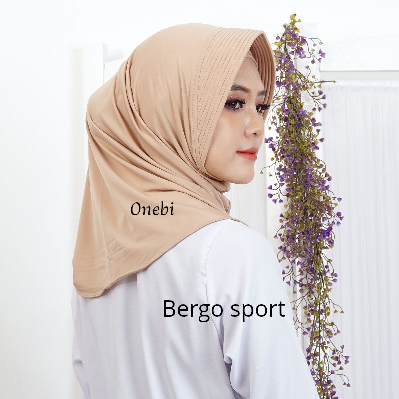 Bergo sport jersey Jilbab Harian Olahraga