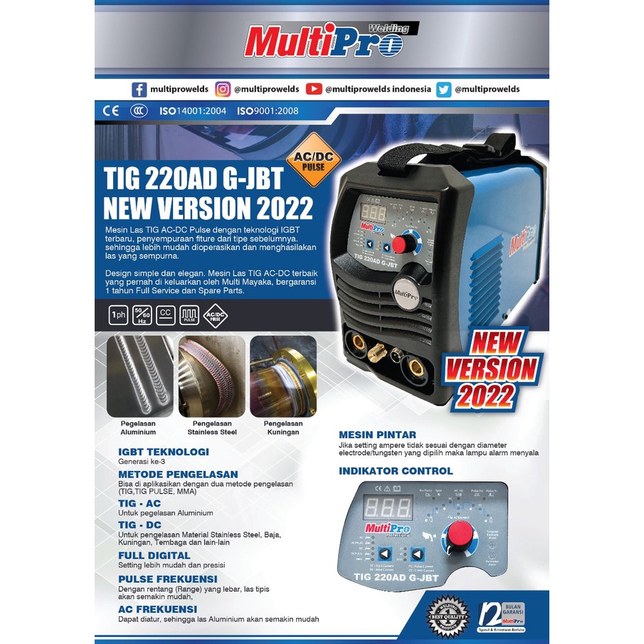 Mesin Las ARGON MULTIPRO TIG 220 AD