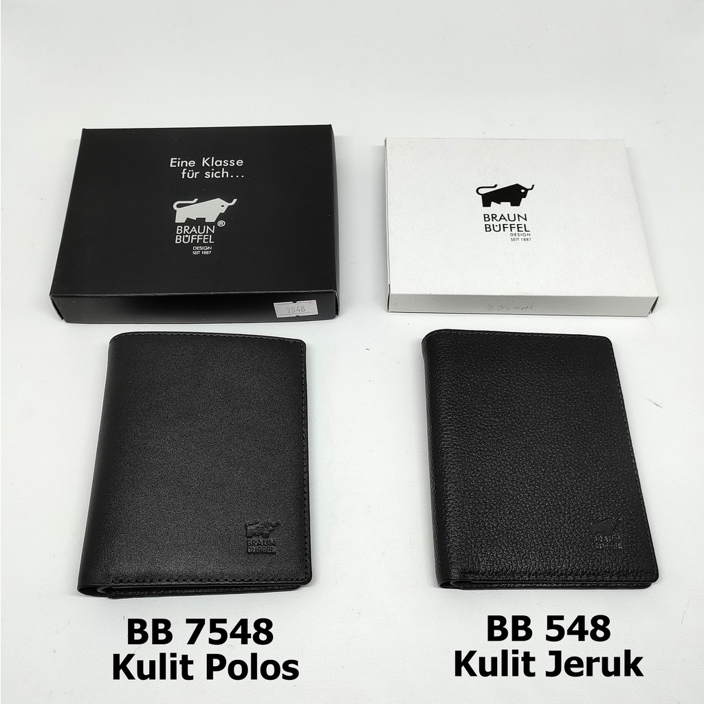 DOMPET PRIA KULIT IMPORT BRAUN BUFFEL BB 548 &amp; 7548 MODEL TEGAK BERDIRI