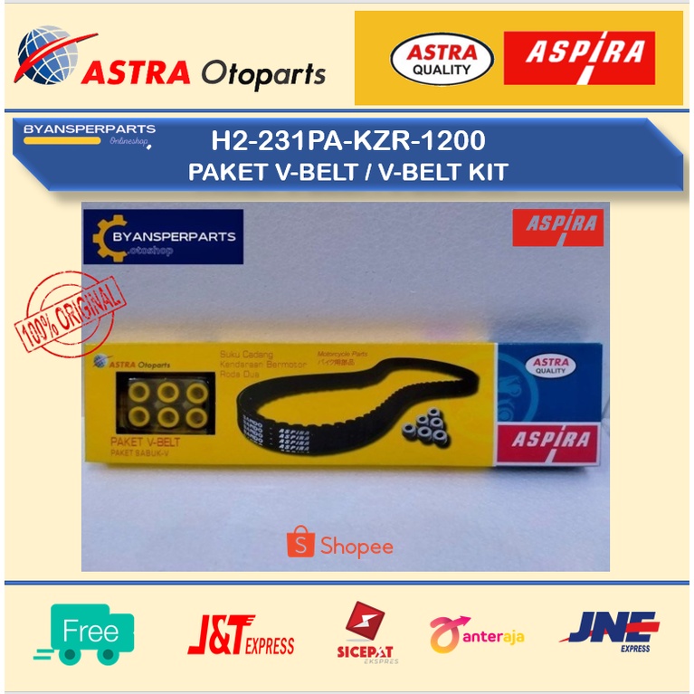 PAKET V-BELT MERK ASPIRA ASTRA TYPE KZR UNTUK MOTOR HONDA VARIO 125 FI