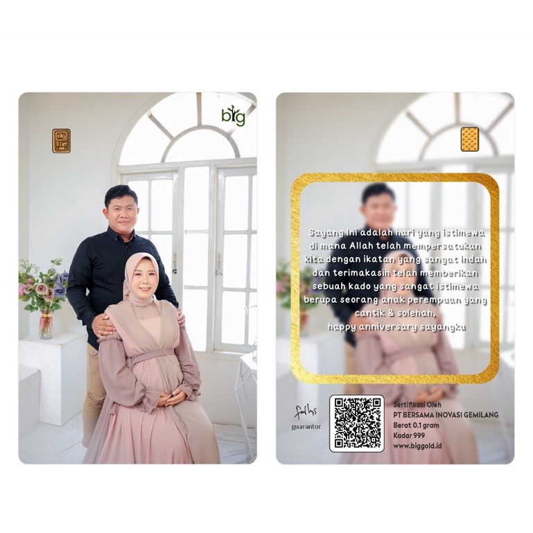 Emas kado hadiah gift BIG GOLD kemasan PVC - CUSTOM (Emas Custom DESIGN SESUAI KEINGINAN CUSTOMER) tidak ada minimum order