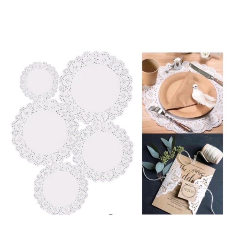 

250 pcs Kertas Doiley paper doyleys alas roti alas kue kertas alas