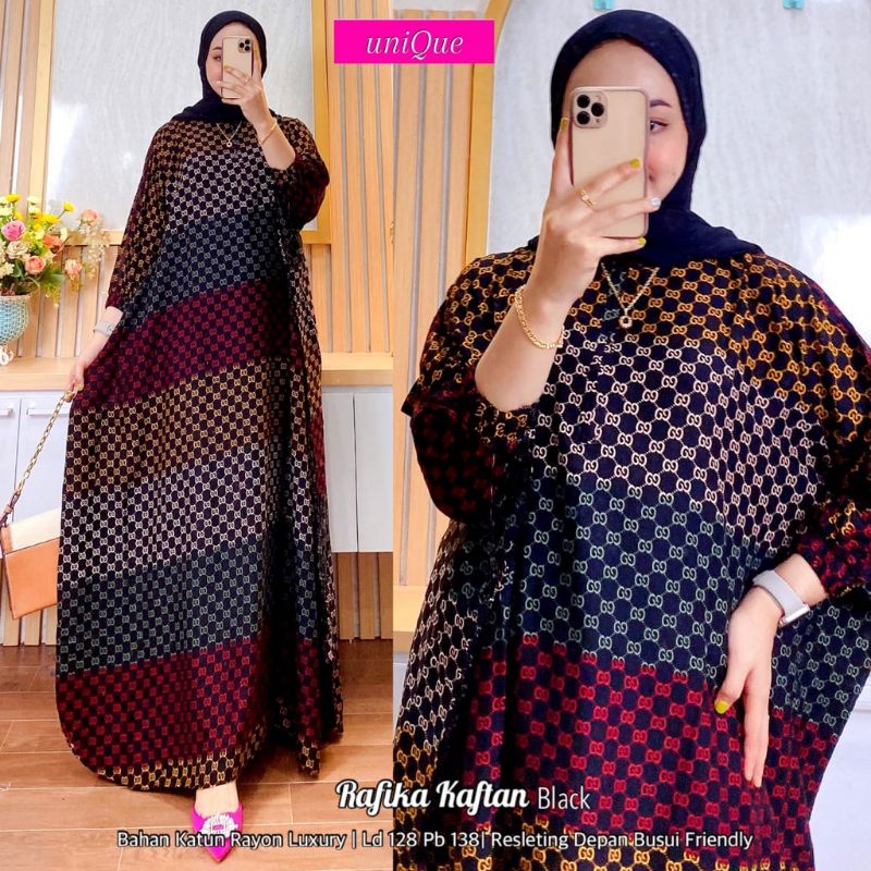 Gamis Kaftan Super Jumbo // GAMIS Rafika Kaftan // Resleting Depan // Gamis Kaftan // Home Dress // Kaftan jumbo Long Kaftan // Big Size // Long Kaftan // busui // cod