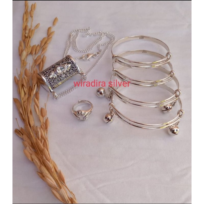 Set gelang 3 bulan bayi perak asli 925