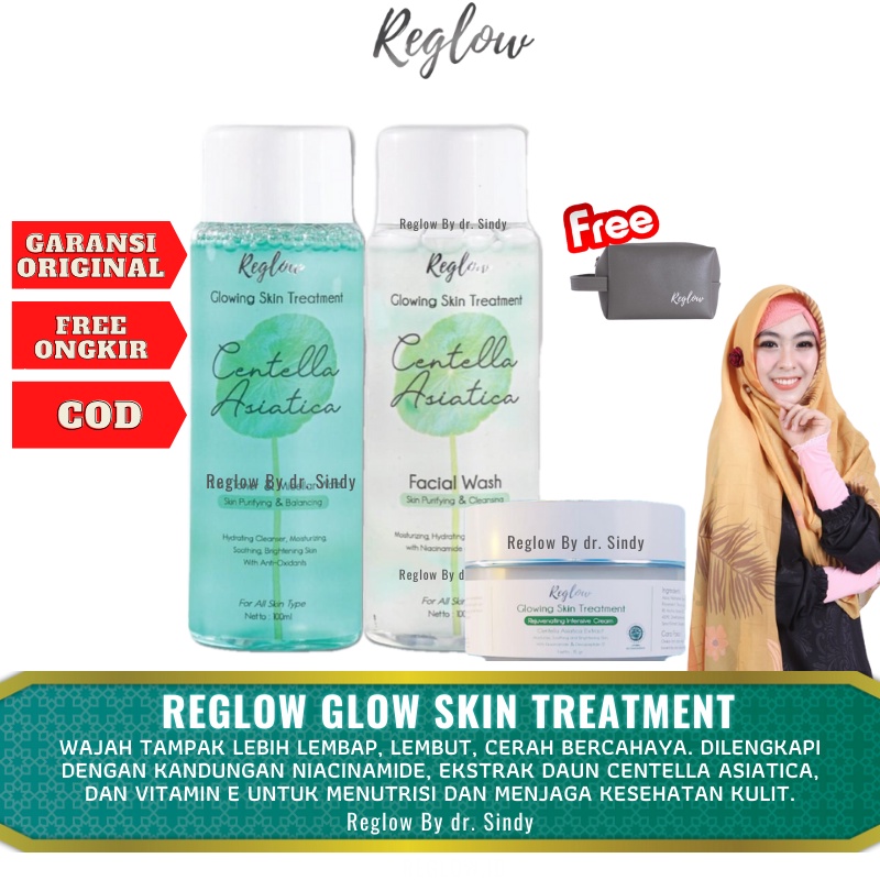 Reglow Glow Skin Treatment Skincare Original Glowing Whitening Beauty Paket Pemutih Wajah Penghilang