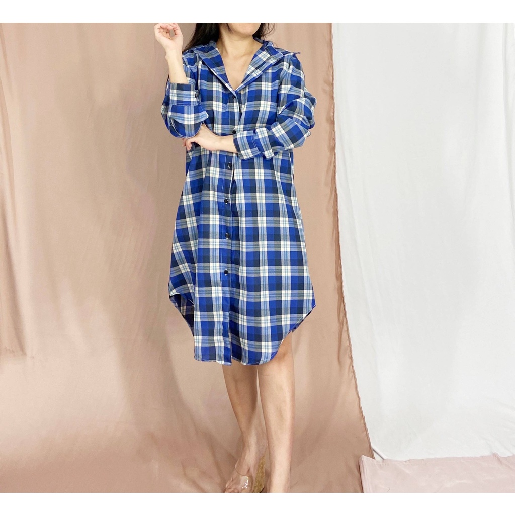 GH - TUNIK FLANNEL 667 / TUNIK MODEL KEMEJA WANITA / TUNIK WANITA MODERN / BAJU TUNIK WANITA KEKINIA