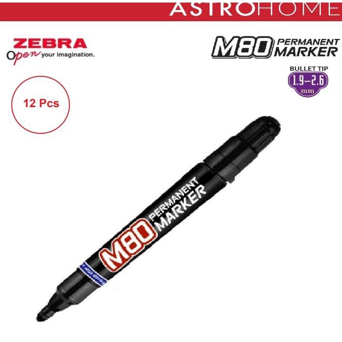 

Spidol Permanen M 80 Permanent Marker Zebra M-80 ( 12 Pcs )