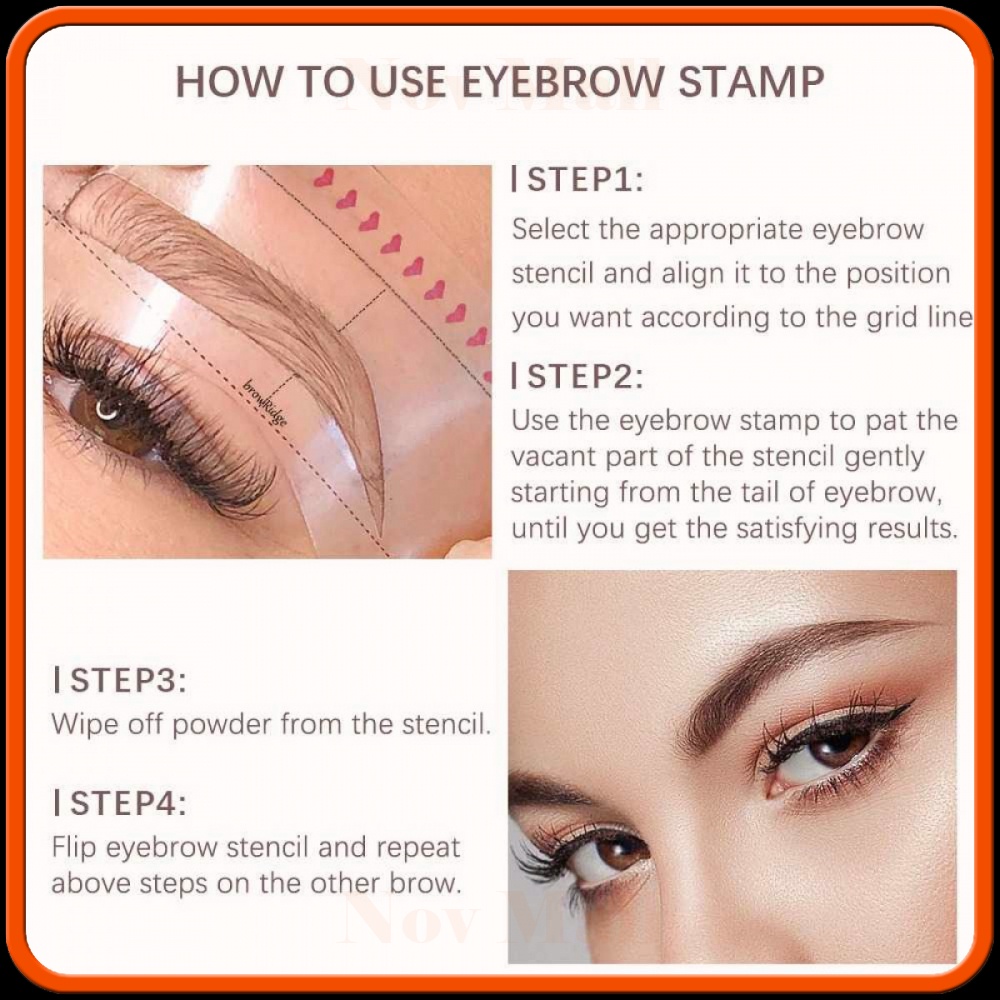 Cetakan Alis Tempel Eyebrow Powder Stamp Set - WZT13