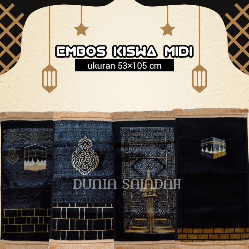 Sajadah Emboss Kiswa Midi Anti Slip / Busa Anti Slip Tebal