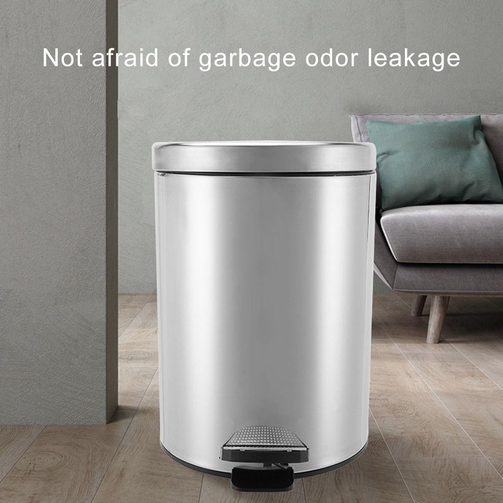 Solighter Rubbish Bin Plastic Inne Dapur Stainless Steel Double Layer Dengan Penutup Tempat Sampah