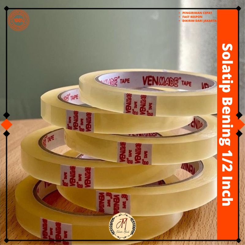 

Lakban Isolasi Solatip Bening1/2 Inch Panjang 72 Yard Per Roll Tahan Air JMH