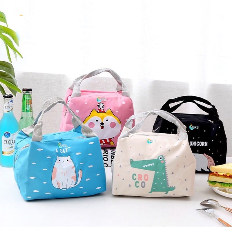 Tas Bekal Lunch Cooler Bag Makanan Tahan Panas Dewasa Karakter Anak Cowok Laki laki Cewek Perempuan 