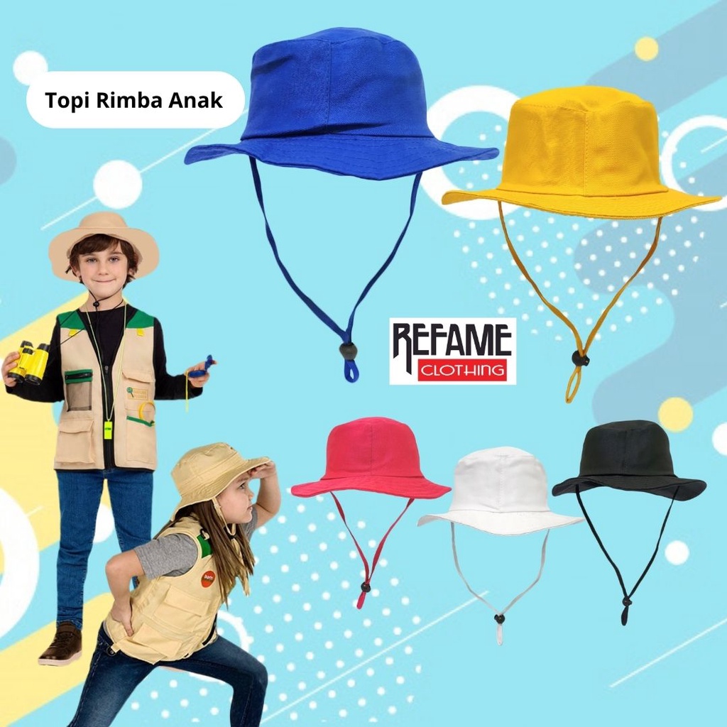 Topi Bucket Rimba Tali Anak Laki Laki Perempuan Usia 1 2 3 4 5 6 7 8 9 10 Tahun