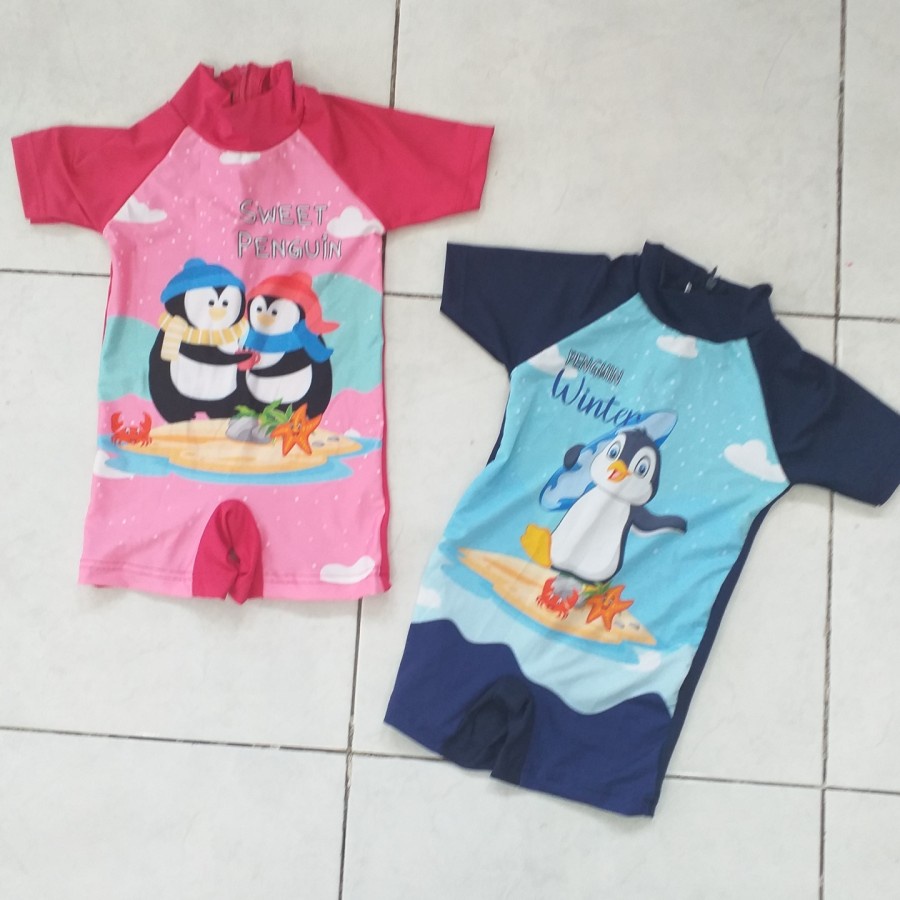 Baju Renang Bayi 1-2 th Diving SHARK DINO PAUS SEA HORSES MINI LUCU SAPI MOO PENGUIN FLAMINGO UNICORN GOOD