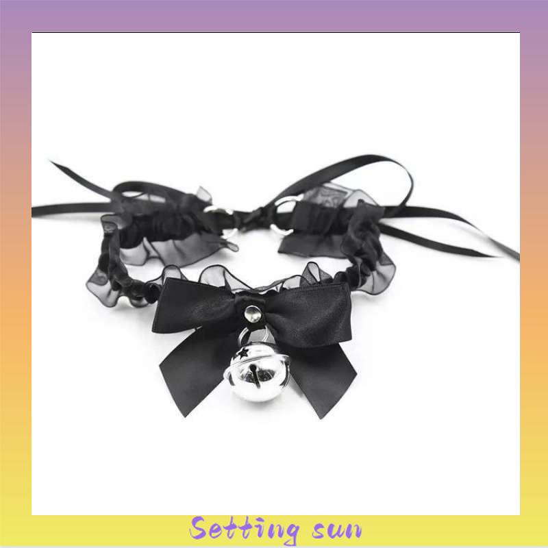 Choker Renda Kalung Lonceng Besar Fashion Korea Cosplay Gaya Aksesoris Wanita TN