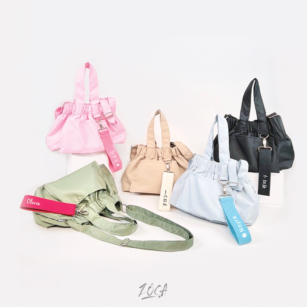 MINI SLINGBAG GOMU BAG / TAS SELEMPANG ( FOLDABLE &amp; FREE CUSTOM NAMA ) TOTE BAG / KOREAN BAG / SHOULDER BAG / TAS WANITA