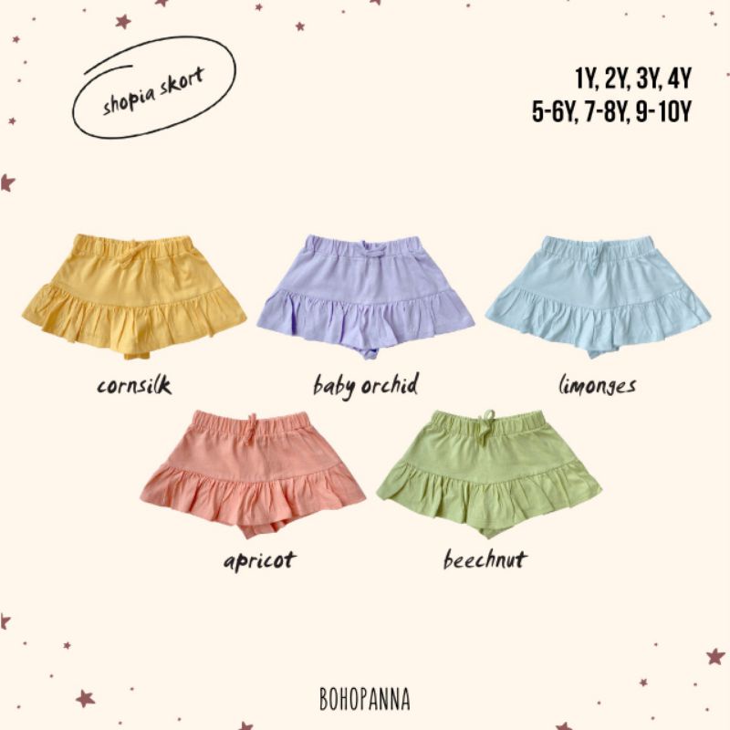 BOHOPANNA - SHOPIA SKORT - CELANA ANAK - CELANA ROK ANAK - ROK ANAK