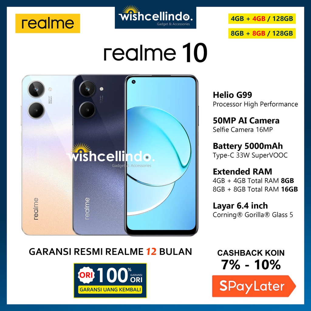 Realme 10 4/128GB,  Realme 8/128GB (Garansi Resmi Realme)