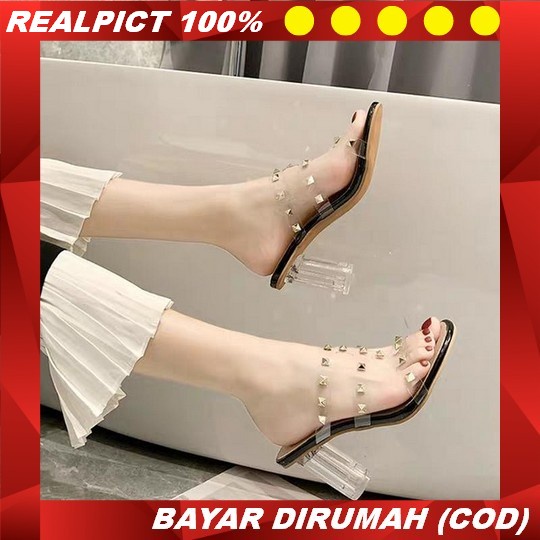 Details 36 37 38 39 40 Sandal Wanita Slip Slide Sendal High Hels Import Higheels Sepatu Heel 3Cm Hel