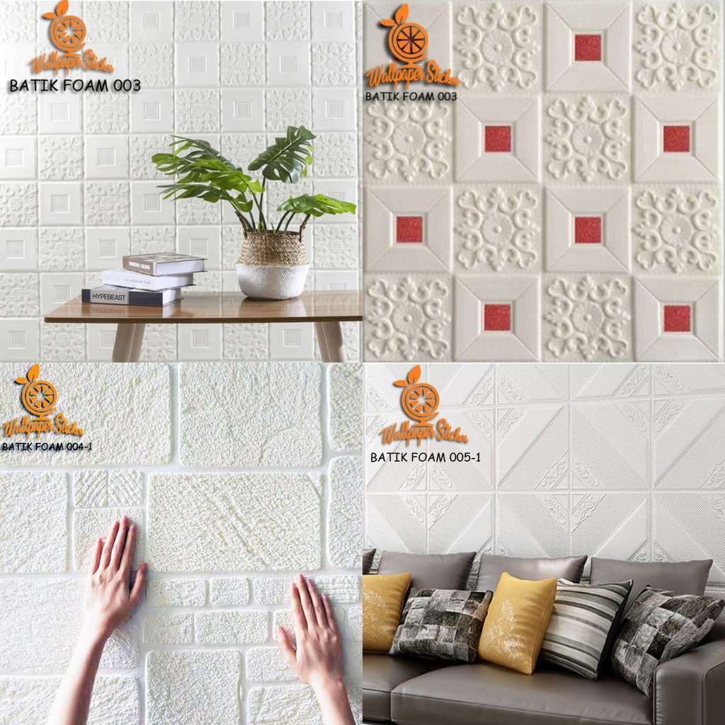 PROMO Wallpaper Dinding 3D Foam Motif Batik Wallsticker Ukuran 70X70CM • Dekorasi Rumah High Quality - COD