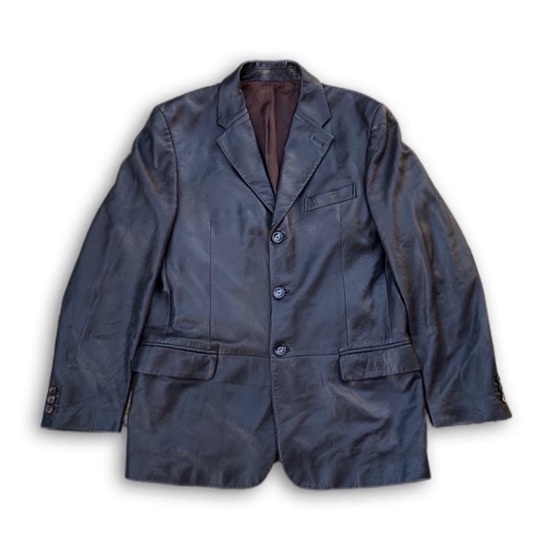 ermene gildo zegna leather jacket