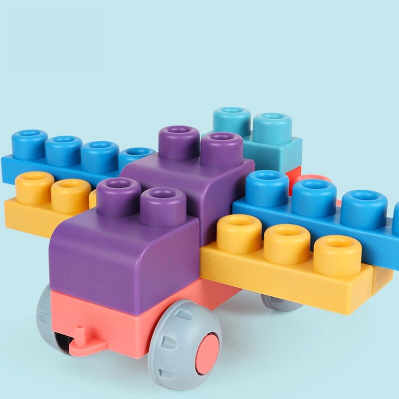 Soft Rubber Building Block Mainan Karet Mainan Balok Susun Puzzle Block Mainan Montessori Anak