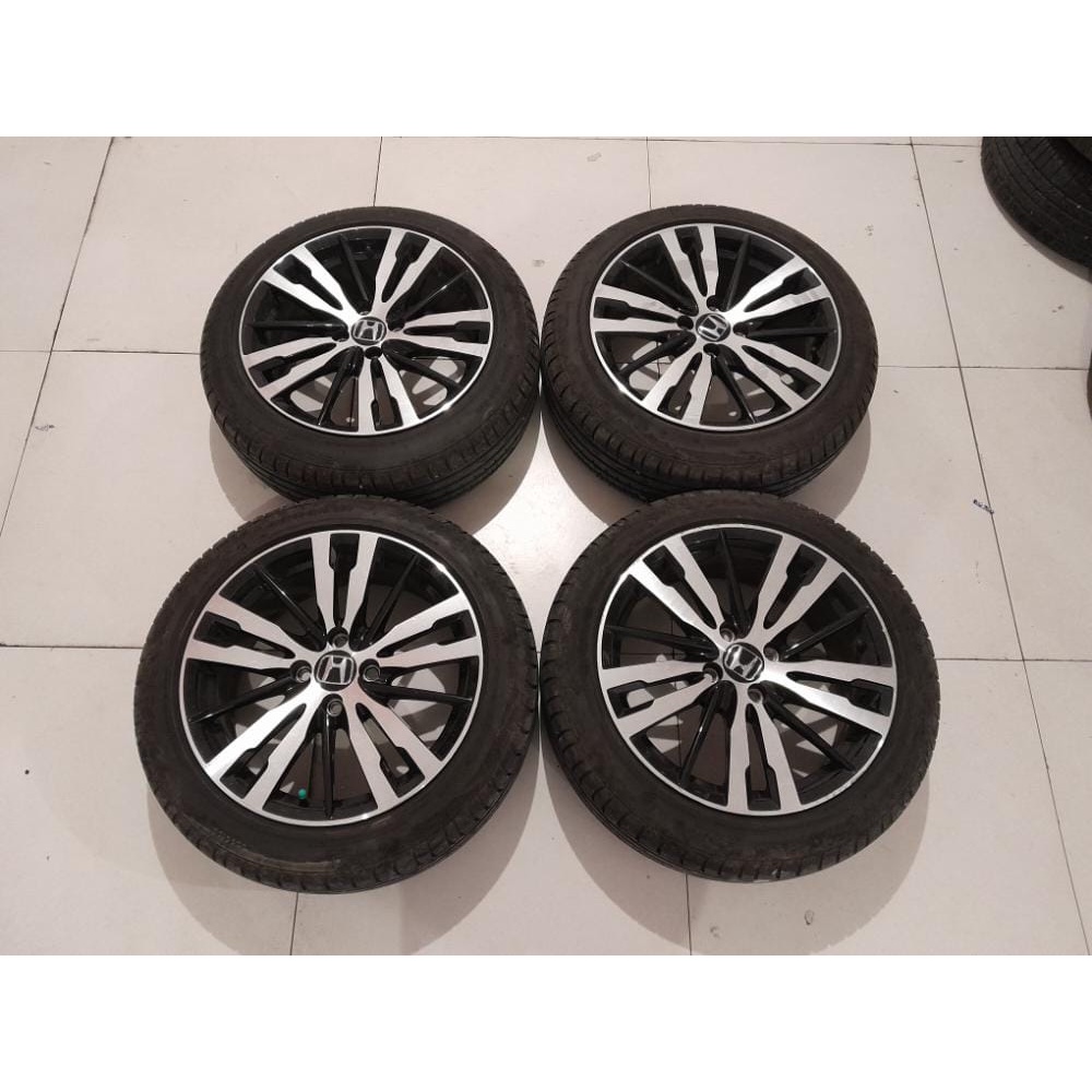 Velg Bekas Mobil REPLIKA JAZZ RS R16 Lebar 6 Hole 4X100 B/P + Ban Accelera 185 55 R16 Cocok Mobil Ja
