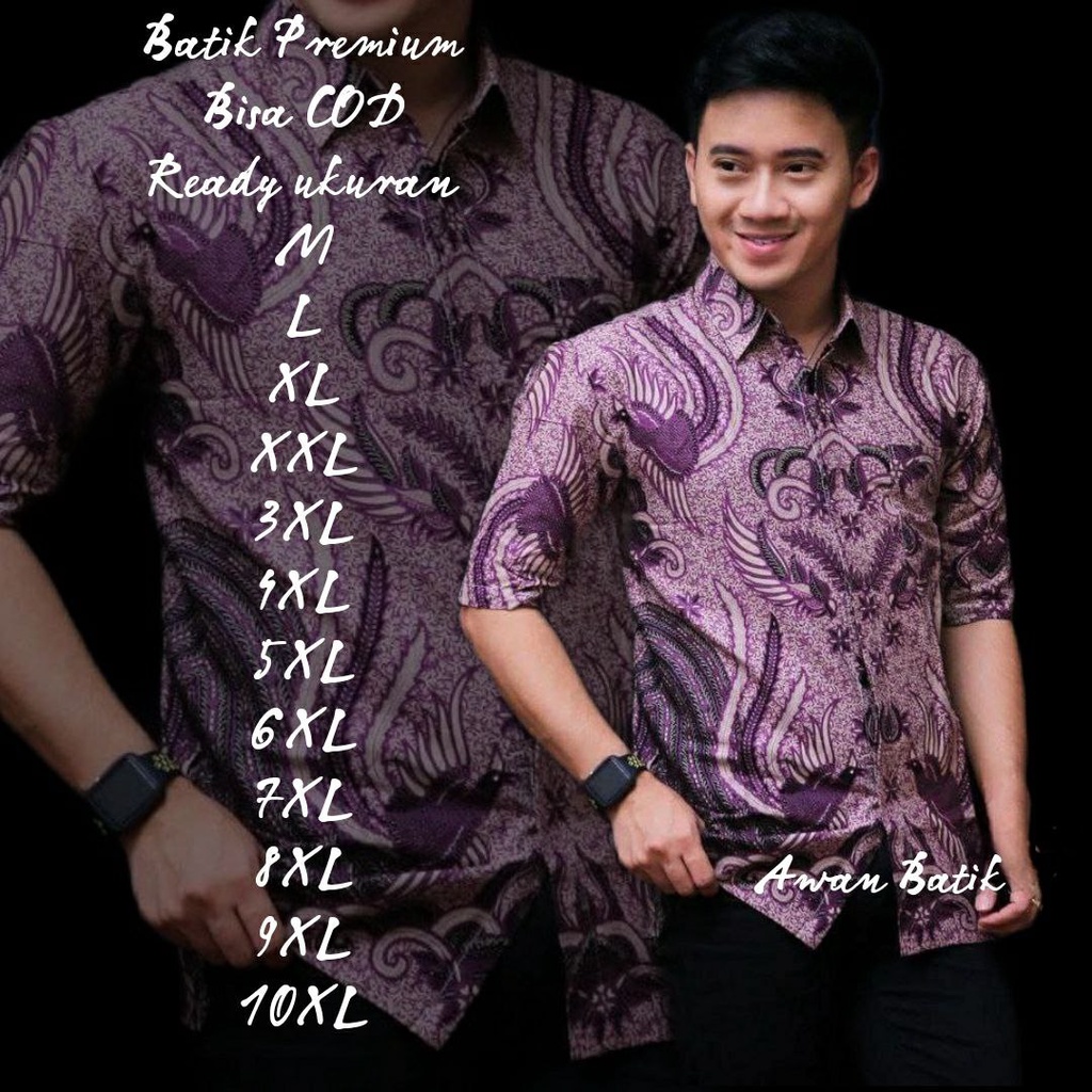 BATIK JUMBO M L XL XXL XXXL XXXXL XXXXXL XXXXXXL XXXXXXXL XXXXXXXXL XXXXXXXXXL XXXXXXXXXXL TERBARU KEMEJA BATIK PRIA LENGAN PANJANG TERBARU BATIK UNGU BATIK LILAC