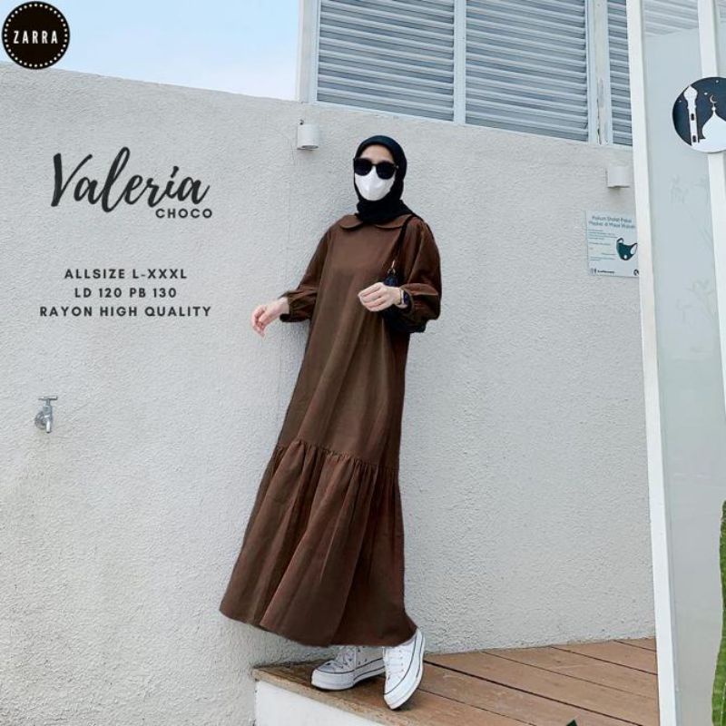 (BISA COD)#JUMBO LD 120 CM#VALERIA BAJU GAMIS WANITA TERBARU