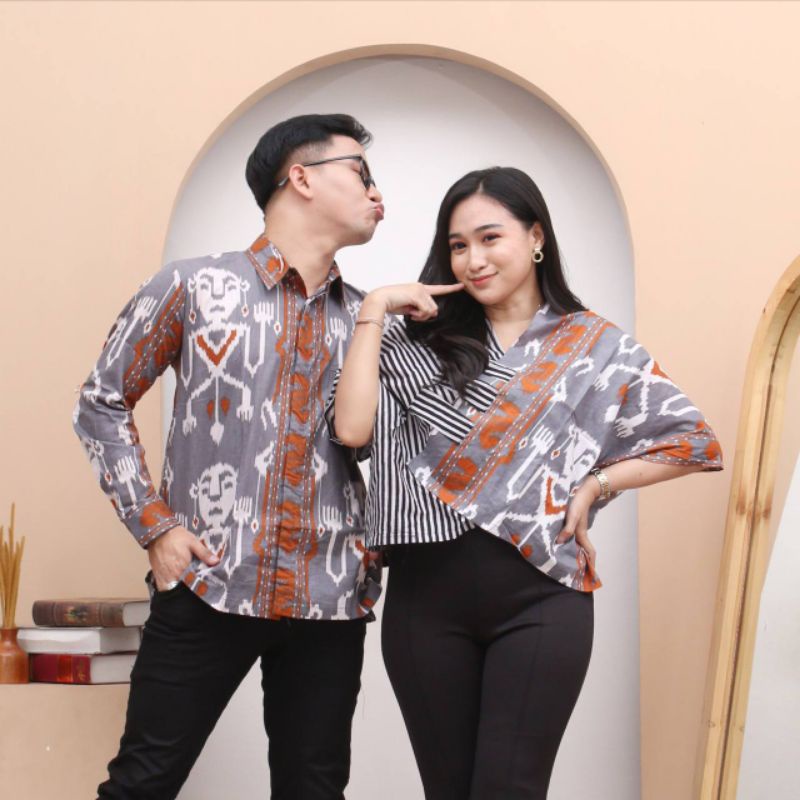 COUPLE BLUS KIMONO  VEST BATIK