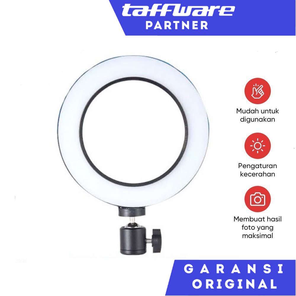 Lampu Halo Ring Light LED Kamera 8W 6 Inch - RL-19  TaffSTUDIO