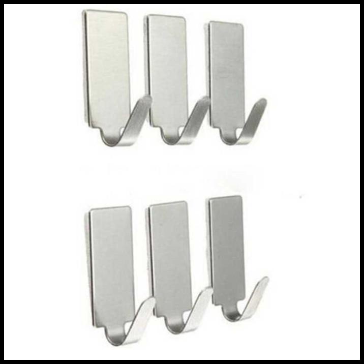 Taffware 6 Pcs Gantungan Dinding Serba Guna Adhesive Cantolan Baju Dll