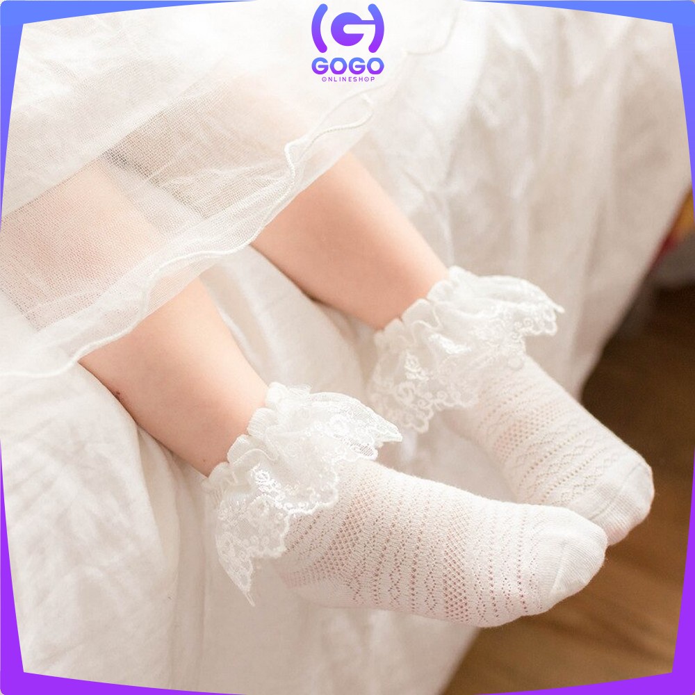 GOGO-P92 Kaos Kaki Renda Anak Perempuan Kids Socks Pakaian Bayi Kaos Kaki Bayi Ala Putri Bahan Katun