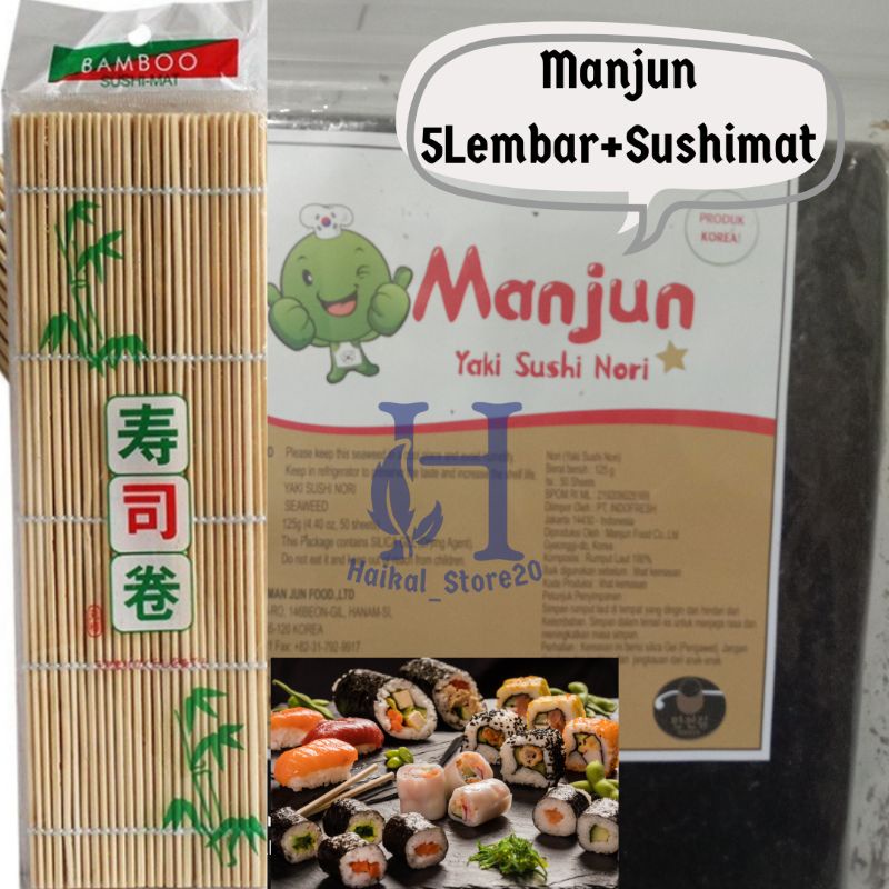 

Nori Sushi Rumput laut Manjun PAKET 5 LEMBAR + SUSHIMAT