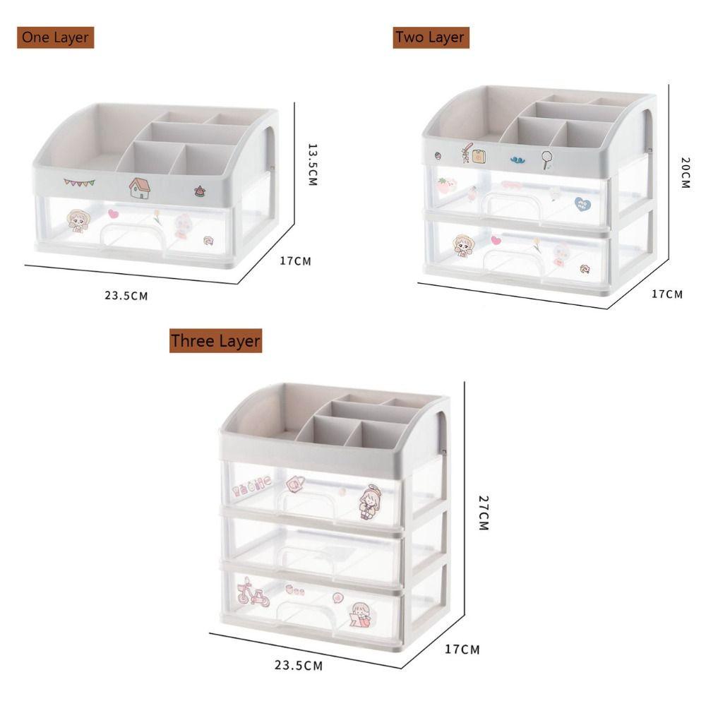 【 ELEGANT 】 Rak Penyimpanan Transparan Tahan Lama Multifungsi Kosmetik Serba Serbi Meja Rias Susun Wastafel Rumah Desktop Storage Asrama Atur Mainan Rak Kotak Perhiasan