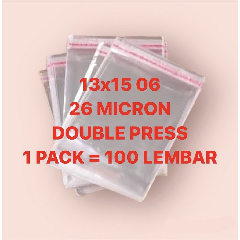 13x15 06 26 MICRON 100 LEMBAR | PLASTIK OPP SEAL KACA ROTI