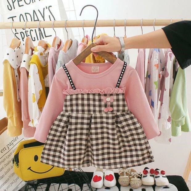 Mi Sun Dress Korea - Fashion baby korean Dres bayi Style Kualitas Import premium Overall Dress Anak Perempuan babycinnamon