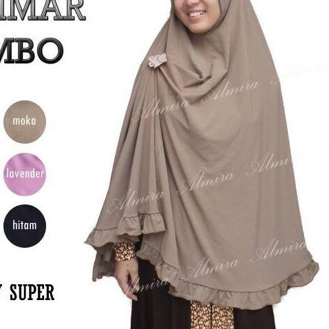 Jilbab Kerudung Bergo Khimar Jumbo Syari Almira - Putih