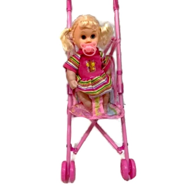 Mainan Anak Perempuan Boneka Bayi Stoller Bisa Nangis