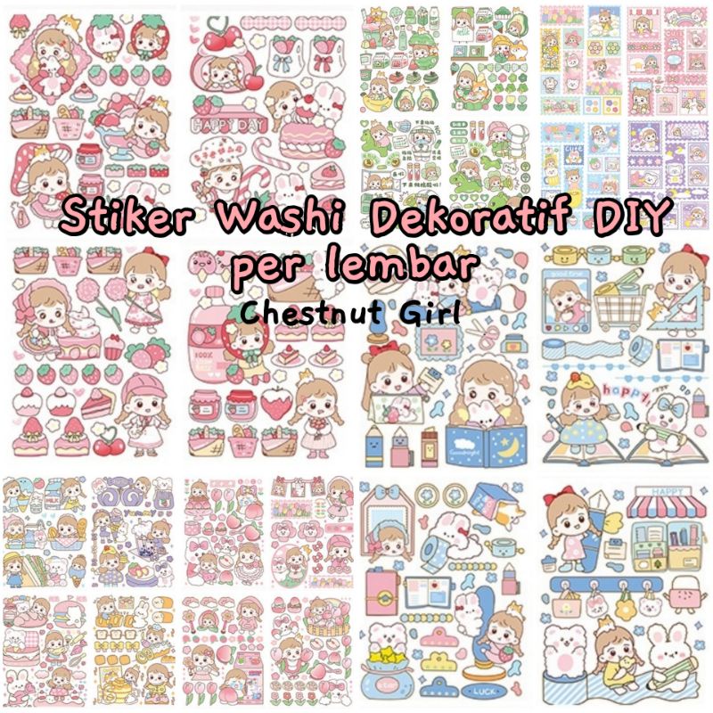 

Stiker Washi Dekoratif DIY per lembar - Chestnut Girl
