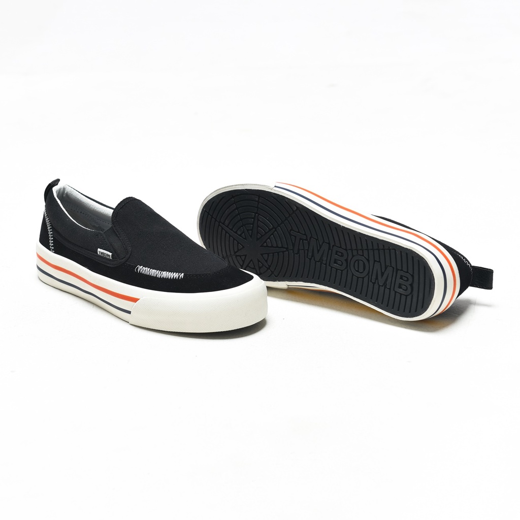 SEPATU TIMEBOMB | SEPATU SLIP ON | PREDATOR BW STRIPE RED BLUE