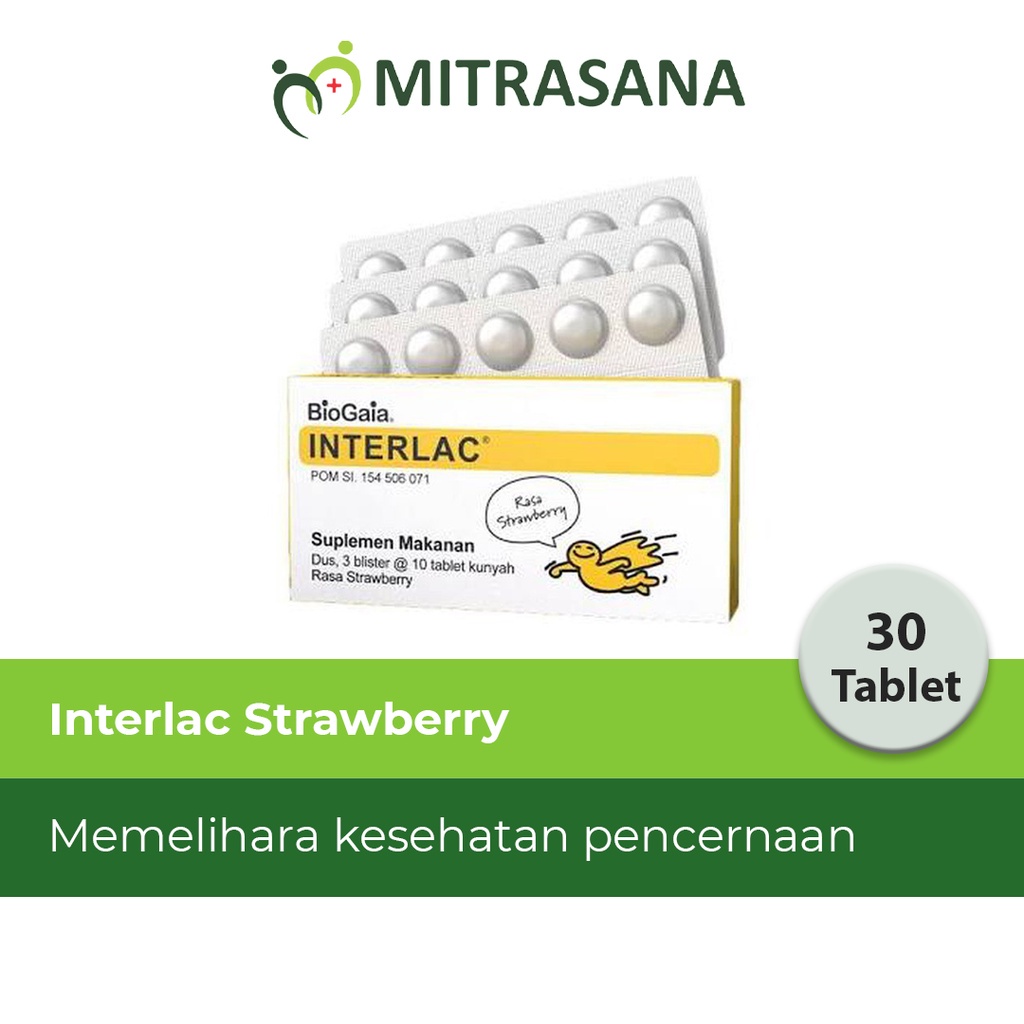 Interlac Tab Kunyah Strawberry