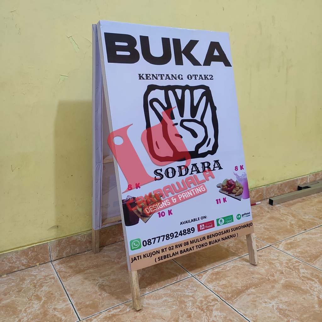 Jual STAND BANNER KAYU UKURAN 50 X 85 - SEGITIGA BANNER KAYU JUALAN
